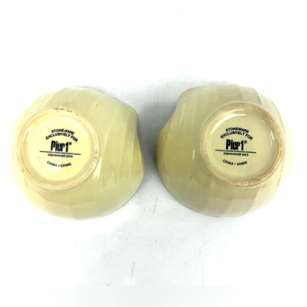 2PC Pier 1 Seashell Stoneware Dipping Bowls